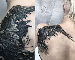 Black Raven Shoulder Tattoo Shoulder Tattoo Bird Shoulder Tattoos Bird Tattoo Sleeves