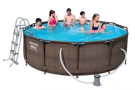 Bestway Steel Pro Pool Set 366x100 Rattan 56709 Frame Pools Hersteller Bestway Pools Pool Gigant De Bestway Und Intex Pools Von Deutschlands Pooldiscounter