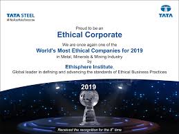 Tata Steel Named One Of The 2019 Worlds Most Ethical