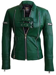 Women Green Sheep Skin Rib Quilted Genuine Leather Jacket Green Leather Jackets Leather Jackets Women Genuine Leather Jackets