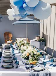 Fresh Blue And Citrus Orange Baby Shower Inspired By This Orange Baby Shower Baby Shower Brunch Baby Shower Party Planning
