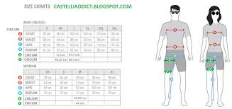 castelli addict updated castelli size chart