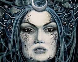 Of the Cold Earth PRINT Winter Goddess Persephone dark nature fairy spirit  of rebirth art