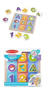 The melissa and doug mix'n match animals and cars is a perfect choice for those kids who are too young to spend time outdoors alone. First Play Wooden Abc 123 Chunky Puzzle Beginning Puzzlers Will Love Exploring Shapes Letters And Free Activities For Kids Preschool Toys Baby Toddler Toys