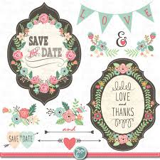 Wedding Clipart Pack Wedding Flora Clip Art Vintage Flowers Floral Frames Wreath Wedding Save The Date Invitation Instant Download Wd055 With Images Plakat