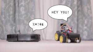 arduino robot car fights roomba