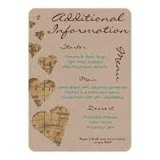 Vintage Map Hearts Additional Information Card Zazzle Com Heart Wedding Invitations Vintage Wedding Invitations Heart Map