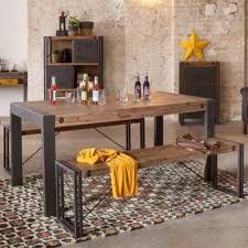 Emery wood and metal bench, honey by rst brands. Tsdt 00k Industrial Solid Pine Wood Dining Table Bench Shopee Singapore