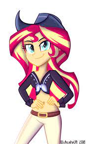 1667611 Artist Wubcakeva Belly Button Clothes Cowboy Hat Dance Magic Equestria Girls Front Knot Midrif Sunset Shimmer Equestria Girls Cartoon Girl Hot