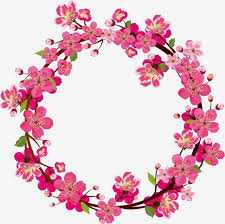 Hand Drawn Floral Plant Peach Flower Green Leaves Decorative Border Elements Hand Painted Flowers Plant Png And Vector With Transparent Background For Free D Flower Drawing Hand Painted Flowers Flower Frame