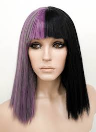 Polyester can be dyed rayon (viscose) is a processed cellulose fiber and can be dyed with fiber reactive dyes, just like natural cellulose fibers. Grey Mixed Purple Black Split Color Straight Bob Lace Front Synthetic Wig Is Fashion