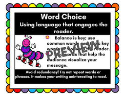 Word Choice Writing Trait Anchor Chart