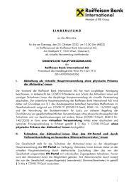 It serves commercial customers and financial institutions in austria and central and eastern europe through its network of subsidiary banks, leasing companies and. Eans Hauptversammlung Raiffeisen Bank International Ag Einberufung Zur Hauptversammlung Gemass 107 Abs 3 Aktg Raiffeisen Bank International Ag 18 09 2020