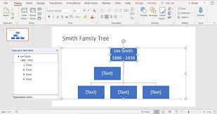 create family trees using powerpoint organization chart