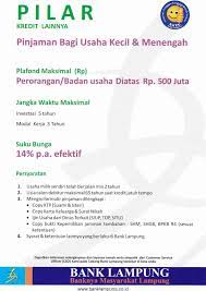 Tabel pinjaman lunak lunik bank lampung. Pinjaman Usaha Kecil Menengah Bank Lampung Carakreditusaha Cara Pinjam Kredit Cicil Angsur