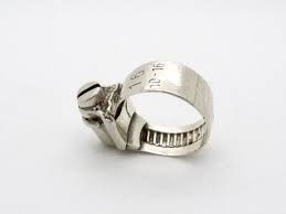 Hose Clamp 925 Sterling Silver Ring Industrial Design Etsy Silver Rings Sterling Silver Wide Band Silver Wide Band Ring