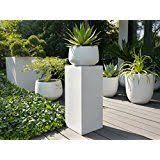 Podest Emporio Aus Fiberglas Blumensaule Saule Dekoration 30x30x90 Cm Perlweiss Feuerschale Garten Lagerfeuer