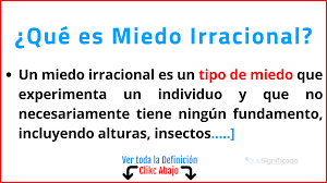 Esto significa que, para sentir miedo, el peligro no tiene por qué ser real, sino que basta con esto nos sucede si tenemos miedo a volar en avión. Que Es El Miedo Irracional Significado Caracteristicas