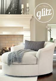 A Rounded And Large Scale Chair Makes A Statement All On Its Own With A Soft White Fabric Finish Pairing It Up With Darker Pill Home Home Furniture Furniture