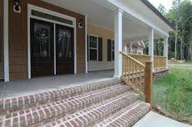 I have a concrete porch which i would is covered and does not get wet during rain/snow. Pin By Merrie Dee Dee On Porch Brick Exterior House Farmhouse Style House Brick Porch