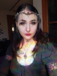 Handmade circlet with garnet and moonstone beads