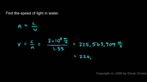 Physics 11 2 2b Index Of Refraction Youtube