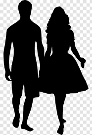 Girls characters of different nationalities hug together. Silhouette Holding Hands Drawing Clip Art Black And White Couple Transparent Png