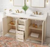 Stanfield 60in Beige Dual Sink Bathroom Vanity | Whalen ...