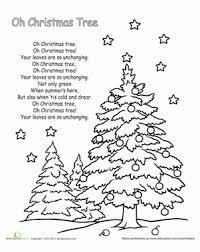 O Christmas Tree Lyrics Oh Christmas Tree Lyrics Worksheet Education Com