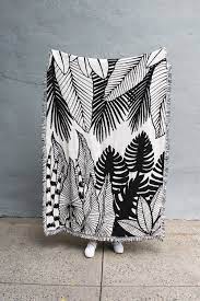 Huge selection of blankets in cotton, fleece, down & more in classic colors! Black White Tropical Leaves And Plants Design Blankets And Throws Calhoun Co
