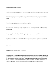 Una sinopsis es un resumen de una obra, que puede ser una película, una serie, un cortometraje la sinopsis de una película se escribe en párrafos. Sinopsis O Buod