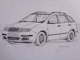 2001 Skoda Fabia Combi Marker Pen Drawing By Joan Mane In 2020 Skoda Fabia Pen Drawing Skoda