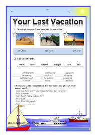 Your Last Vocation English For Tourism English Lessons English Activities