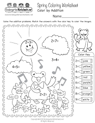 Collection of math coloring pages for kindergarten (30) fall coloring sheets kindergarten first grade addition coloring page Spring Color By Addition Worksheet For Kindergarten