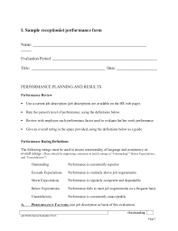 Developed policies that saved the company 500 hours a year. Sample Receptionist Performance Appraisal