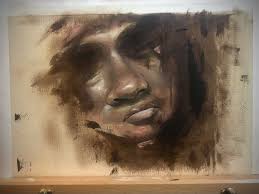 Drawing of “Rebellious Slave” by Michelangelo. Copy of a drawing in the  “The Julien Drawing Course.” This one was really challenging. Humanism is a  philosophical stance that emphasizes the individual and social