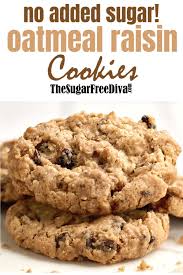 Mix vegetable shortening, milk, egg, and vanilla extract into dry ingredients to make a dough. No Sugar Added Oatmeal And Raisin Cookies