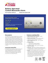 Use to help provide continuous monitoring of carbon monoxide levels. Data Sheet Kidde Kn Cob B Lpm Manualzz
