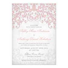 Vintage Blush Pink Grey Floral Wedding Invitation Zazzle Ca Floral Wedding Invitations Vintage Floral Wedding Invitations Pink Wedding Invitations