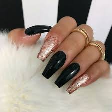 Black And Rose Gold Nails Design Pinterest Iiiannaiii Coffin Nails Designs Red And Gold Nails Rose Gold Nails