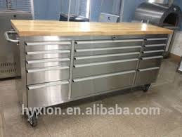 Rolling 72 Tool Box With Wood Top Stainless Steel 72 Tool Box With 15 Drawers View 72 Tool Box Hyxion Product Steel Storage Cabinets Storage Barn Storage