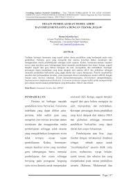Oleh sebab itu, maka model pembelajaran juga bisa diartikan dengan strategi atau pendekatan pembelajaran. Page 87 Desain Pembelajaran Model Addie Dan