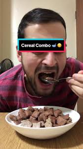 mixing 3 different cereals so yummy 🤤 #cereal #weetabix #wheaties #krave  #chocolate #sugar #hungry #breakfast #pntato #3