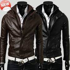 New Mens Korean Designer Athletic Sporty Slim Fit Fitted Hooded Hoodies Sport Sweatshirt Zipper Jacket Blazer Leather Jacket Outwear Fashion Pu Leather Jacket
