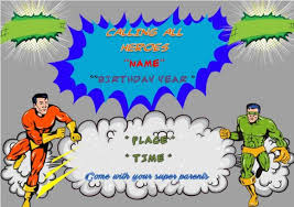 Creating your design takes just a few clicks and it's super easy to translate your birthday party invitation into a matching party poster, banner or card using our magic resize button. Superhero Birthday Party Invitations 30 Word Templates Demplates