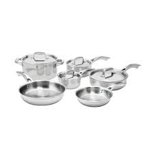 Zwilling J A Henckels Truclad 10 Piece Cookware Set With Bonus 12 Non Stick Fry Pan 40160 000 Cookware Set Cookware Set Stainless Steel Dishwasher Safe Cookware
