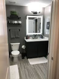 35 Beautiful Gray Bathroom Ideas With Stylish Color Combinations In 2020 Restroom Decor Man Bathroom Small Bathroom