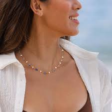 Halskette perlen stein