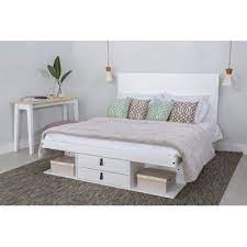 Latitude Run Pharr Storage Platform Bed Size Queen Color Off White Bed With Drawers Upholstered Platform Bed Bed Sizes