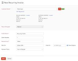 Create And Send Recurring Invoice Help Zoho Books